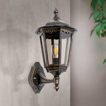 Vonkajšie nástenné svetlo Puchberg v čierno-zlatej