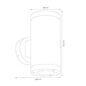 Vonkajšie nástenné svietidlo 1060 up/down, grafit