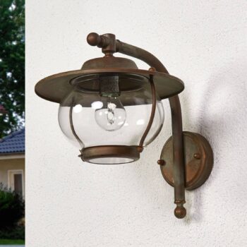 Vonkajšie nástenné svietidlo Adessora, starožitná mosadz