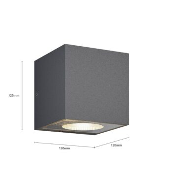 Vonkajšie nástenné svietidlo Arcchio LED Tassnim, 12 cm, antracit, IP65