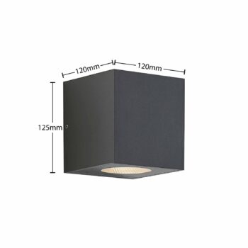 Vonkajšie nástenné svietidlo Arcchio LED Tassnim, 12 cm, antracit, IP65