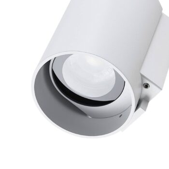 Vonkajšie nástenné svietidlo CAN, biele, 1-pl. svetlo, Ø 8 cm, IP65, kov, GU10