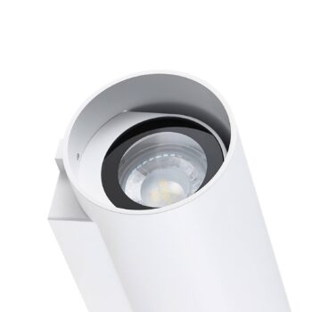 Vonkajšie nástenné svietidlo CAN, biele, 2-pl., Ø 8 cm, IP65, kov, GU10