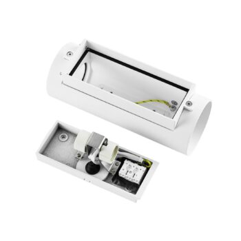 Vonkajšie nástenné svietidlo CAN, biele, 2-pl., Ø 8 cm, IP65, kov, GU10