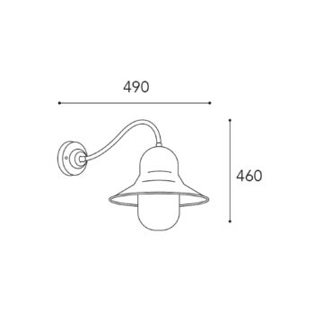 Vonkajšie nástenné svietidlo Campanula 2093 mosadz antická hĺbka 49 cm IP44