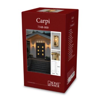 Vonkajšie nástenné svietidlo Carpi, mosadz, šírka 12,5 cm