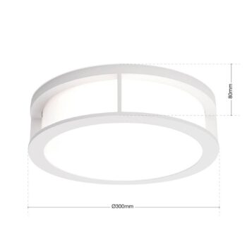 Vonkajšie nástenné svietidlo Henry, Ø 30 cm biela