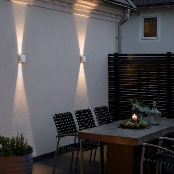 Vonkajšie nástenné svietidlo LED Chieri 2-light 18 cm biele