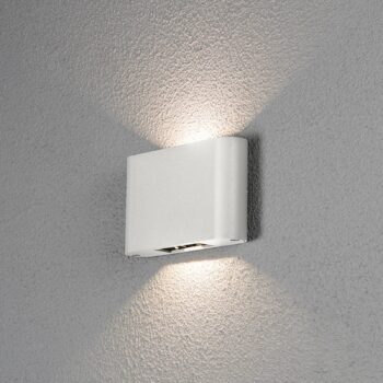 Vonkajšie nástenné svietidlo LED Chieri 2-light 18 cm biele