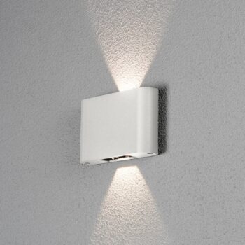 Vonkajšie nástenné svietidlo LED Chieri 2-light 18 cm biele