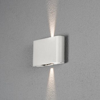 Vonkajšie nástenné svietidlo LED Chieri 2-light 18 cm biele