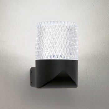 Vonkajšie nástenné svietidlo LED Mondo, čierne, výška 12 cm, hliník