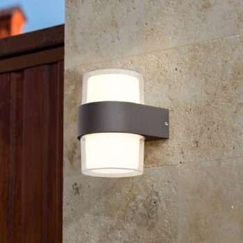 Vonkajšie nástenné svietidlo LED Pittsburgh up/downlight, čierne, okrúhle