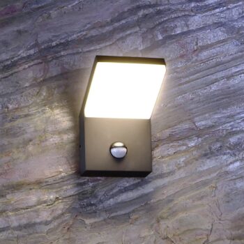 Vonkajšie nástenné svietidlo LED Tucanae, sivé, výška 22 cm, IP54