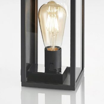 Vonkajšie nástenné svietidlo Lindby Filimon, antracit, 22 cm, IP44, E27