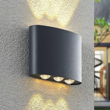 Vonkajšie nástenné svietidlo Lindby Gatlin LED, 16 cm
