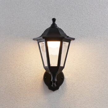 Vonkajšie nástenné svietidlo Lindby LED Iavo, čierne, svietidlo, 38 cm
