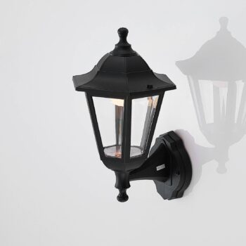 Vonkajšie nástenné svietidlo Lindby LED Iavo, čierne, svietidlo, 38 cm