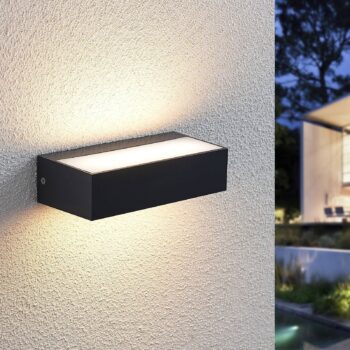 Vonkajšie nástenné svietidlo Lindby LED Nienke, 17 cm, odolné voči morskej