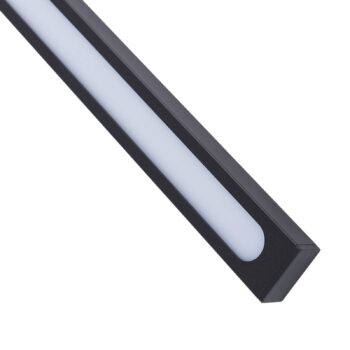 Vonkajšie nástenné svietidlo Lindby LED Sakari, čierne, hliník, výška 50 cm