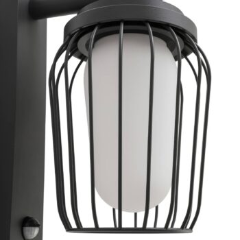 Vonkajšie nástenné svietidlo Lucande Chandan, 30 cm, antracit, senzor