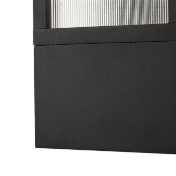 Vonkajšie nástenné svietidlo Lucande Klemens, čierne, kov, IP54, Riffle