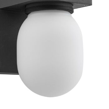 Vonkajšie nástenné svietidlo Lucande Ovaali, sklo, tmavosivá farba, IP65