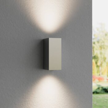 Vonkajšie nástenné svietidlo Lucande Tavi, 15 cm, strieborná, Bridgelux LED