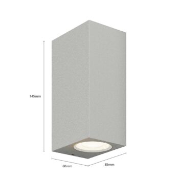 Vonkajšie nástenné svietidlo Lucande Tavi, 15 cm, strieborná, Bridgelux LED