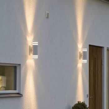 Vonkajšie nástenné svietidlo Modena 2-pl., biele