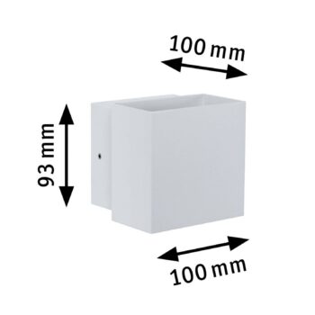 Vonkajšie nástenné svietidlo Paulmann Cybo LED, 2 700 K, 10x10 cm, biele