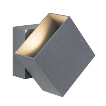 Vonkajšie nástenné svietidlo Paulmann Cybo LED, 2 700 K, 10x10 cm, sivé
