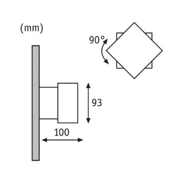 Vonkajšie nástenné svietidlo Paulmann Cybo LED, 2 700 K, 10x10 cm, sivé