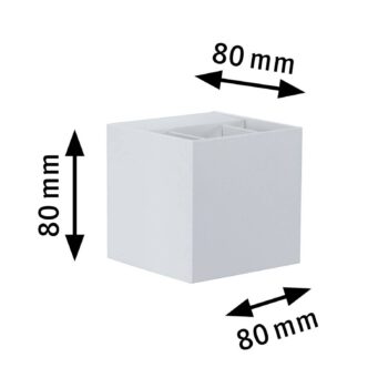 Vonkajšie nástenné svietidlo Paulmann Cybo LED, 2 700 K, 8 x 8 cm, biele