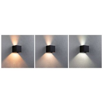 Vonkajšie nástenné svietidlo Paulmann Cybo LED, RGBW, 10x10cm, antracit