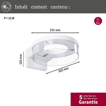 Vonkajšie nástenné svietidlo Paulmann Smart Sensor Capera, biele CCT IP44