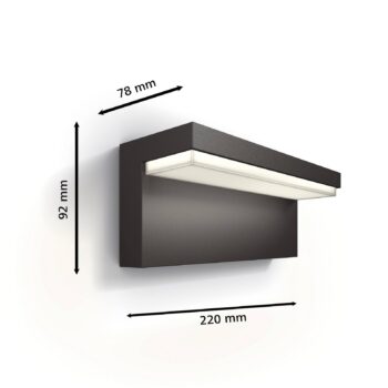 Vonkajšie nástenné svietidlo Philips LED Bustan UE, 2 700 K