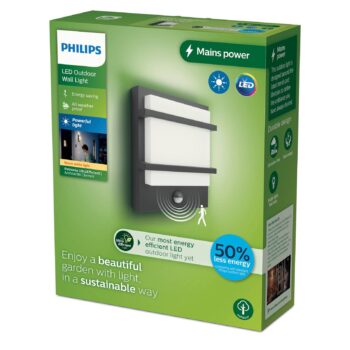 Vonkajšie nástenné svietidlo Philips LED Petronia UE, senzor