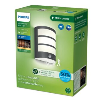 Vonkajšie nástenné svietidlo Philips LED Python UE, antracitová farba,