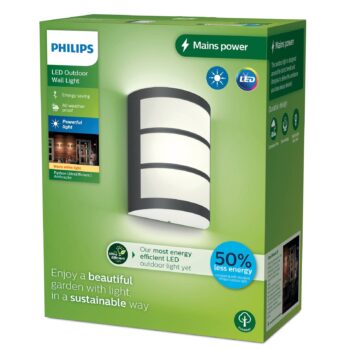 Vonkajšie nástenné svietidlo Philips LED Python UE, antracitová farba