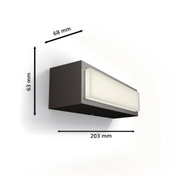Vonkajšie nástenné svietidlo Philips LED Stratosphere UE, 1 svetlo