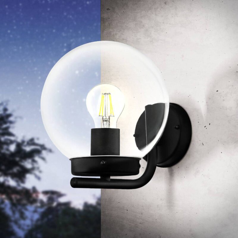 Vonkajšie nástenné svietidlo Taverna, guľové, číra Vonkajšie nástenné svietidlo Taverna, guľové, číra