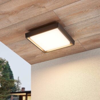 Vonkajšie stropné LED svietidlo Birta hranaté 27cm