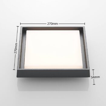 Vonkajšie stropné LED svietidlo Birta hranaté 27cm