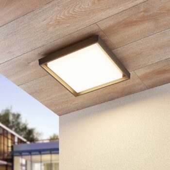 Vonkajšie stropné LED svietidlo Birta hranaté 34cm