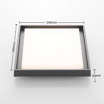 Vonkajšie stropné LED svietidlo Birta hranaté 34cm