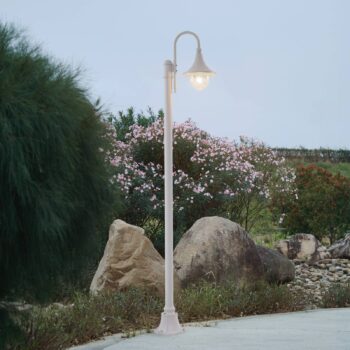 Vonkajšie svetlo Lindby Daphne, 220 cm, biele, kov, E27
