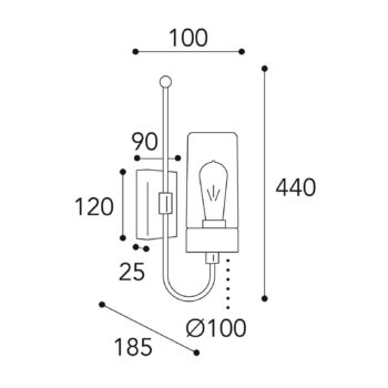 Vonkajšie svetlo Silindar 3356 starožitná/opál