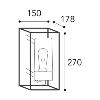 Vonkajšie svietidlo Cubic³ 3365 mosadz/opál