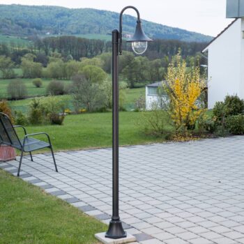 Vonkajšie svietidlo Lindby Daphne, 220 cm, čierne, E27, IP44